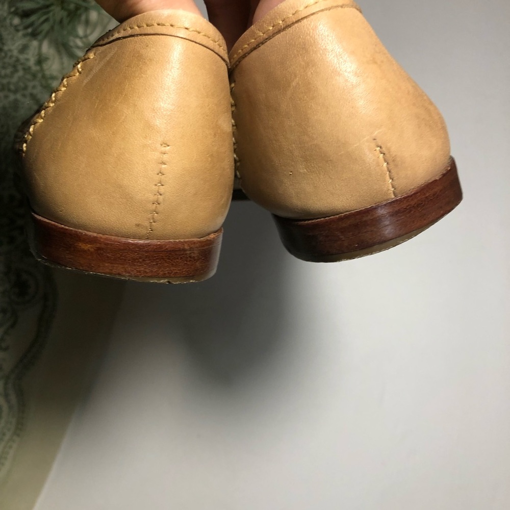Vtg Marc Alpert Woven Leather Fringe Slip on Flats - Picture 6 of 8